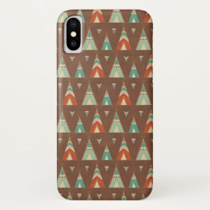 Southwest Geo Step   Teal Teepee Pattern iPhone X Case