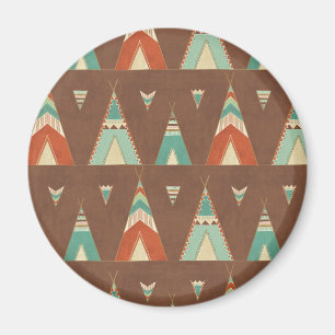 Southwest Geo Step Teal Teepee Pattern Magnet