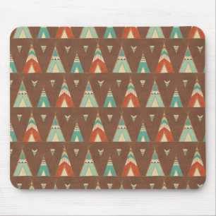 Southwest Geo Step   Teal Teepee Pattern Mouse Mat