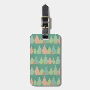 Southwest Geo Step   Teal Triangle Pattern Luggage Tag