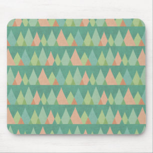 Southwest Geo Step Teal Triangle Pattern Mouse Mat
