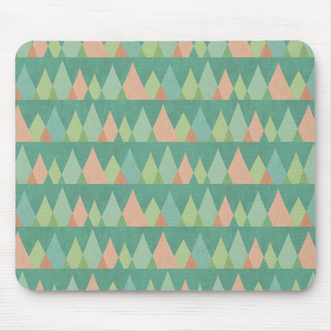 Southwest Geo Step | Teal Triangle Pattern Mouse Mat (Front)
