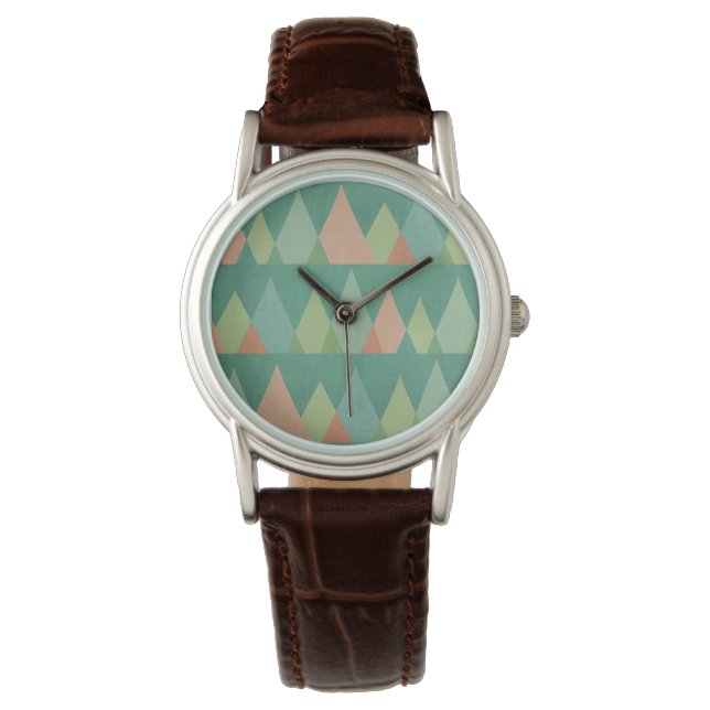 Southwest Geo Step | Teal Triangle Pattern Watch (Front)