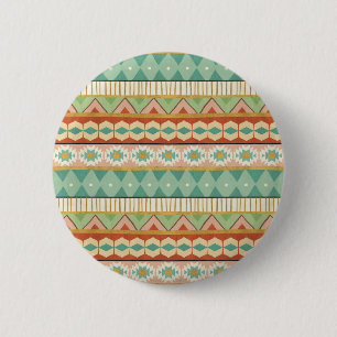 Southwest Geo Step Watercolor Tribal Pattern 6 Cm Round Badge