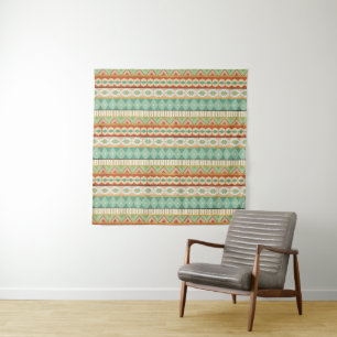 Southwest Geo Step   Watercolor Tribal Pattern Tapestry