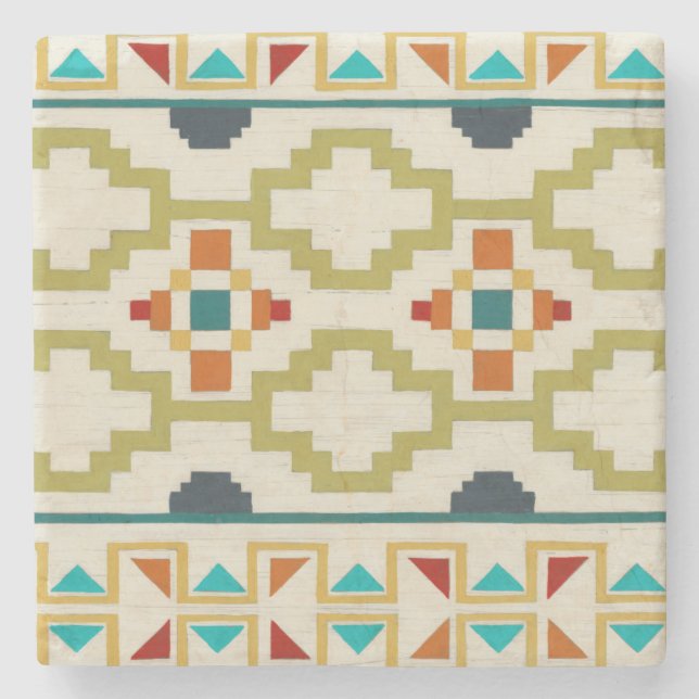Southwest Geometry I Stone Coaster (Front)