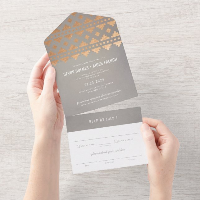 Southwest Gleam Wedding All In One Invitation (Tearaway)