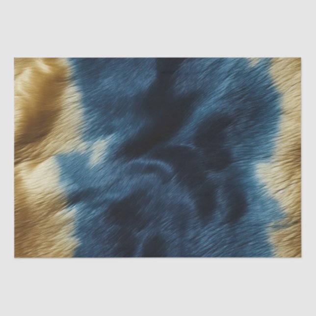 Southwest Gold Blue Cowhide Tissue Paper (Front)