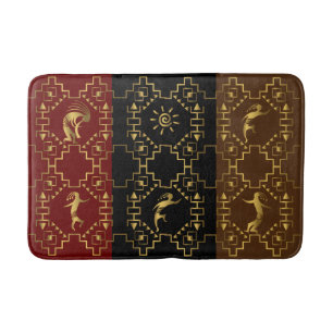 Southwest Golden Dancing Kokopellis Bath Mat