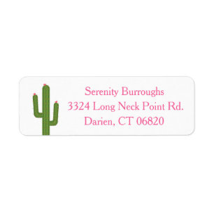 Southwest Green Cactus Pink Flowers Personalised