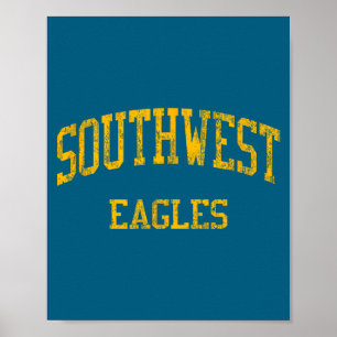 Southwest high school hs miami fl vintage sports poster