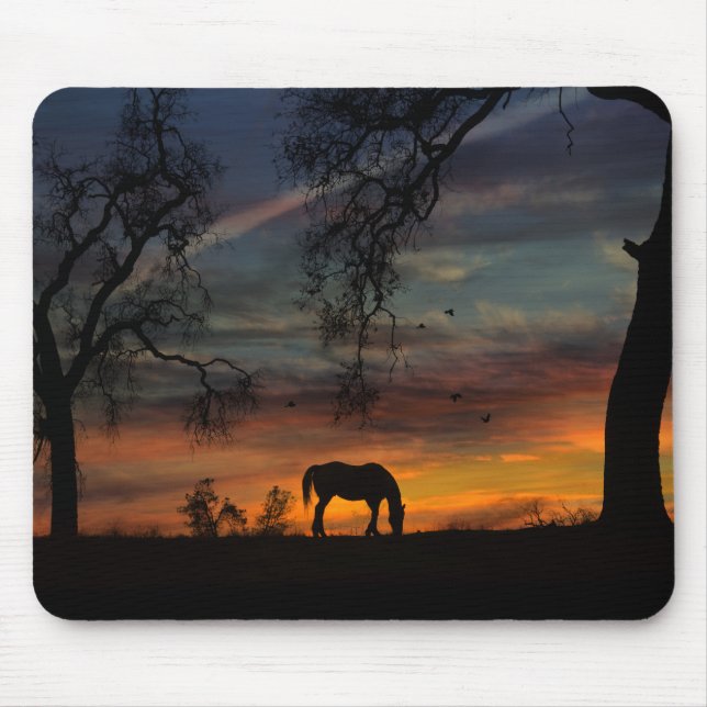 Southwest Horse and Sunset Mouse Pad (Front)