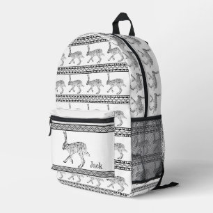 Southwest Jackrabbit and Geometric Personalised  Printed Backpack