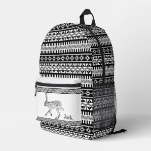 Southwest Jackrabbit and Geometric Personalised  Printed Backpack