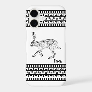 Southwest Jackrabbit Black Geometric Personalized