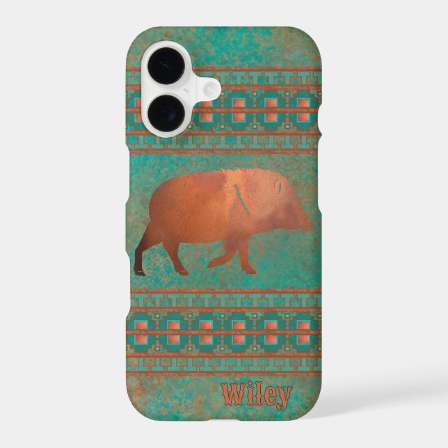 Southwest Javelina Daddy Copper Teal Personalized (Back)