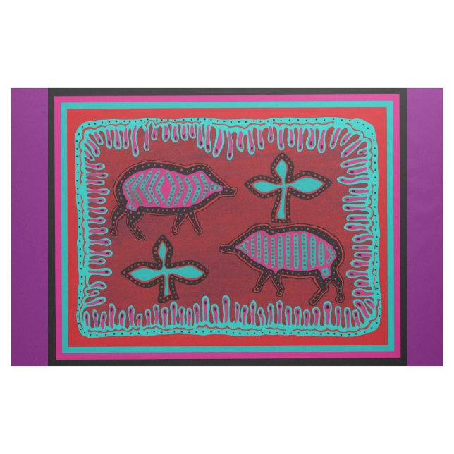 Southwest Javelinas Colourful Designer Fabric (Yard)