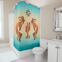 Southwest Kokopell And Cactus Shower Curtain
