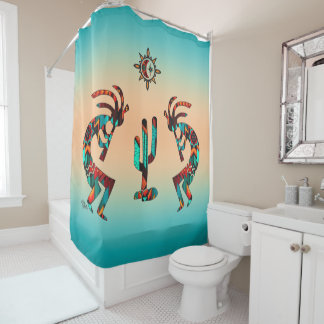 Southwest Kokopell And Cactus Shower Curtain