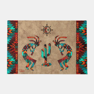 Southwest Kokopelli And Cactus Doormat