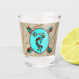 Southwest Kokopelli And Sun Shot Glass