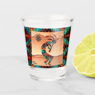 Southwest Kokopelli And Sun Shot Glass