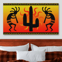 Southwest Kokopelli Cactus Tribal Design