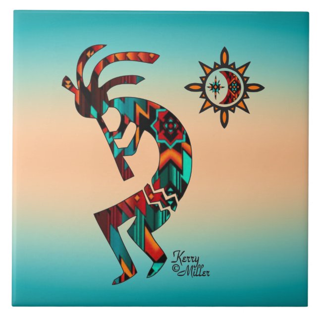 Southwest Kokopelli CERAMIC TILE (Front)