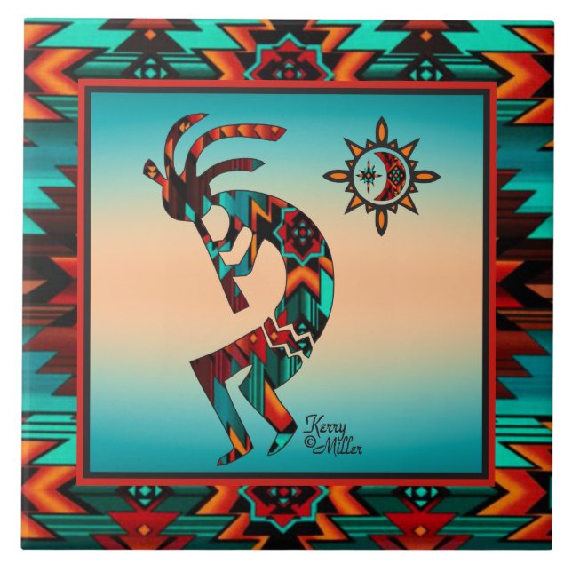 Southwest Kokopelli CERAMIC TILE (Front)