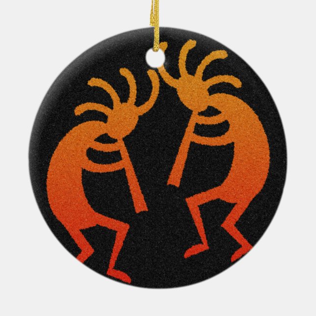 Southwest Kokopelli Ceramic Tree Decoration (Back)