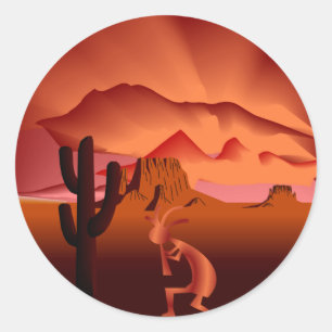 Southwest Kokopelli Classic Round Sticker