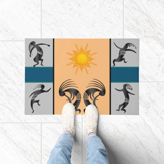 Southwest Kokopelli Dance Party Doormat (Indoor)