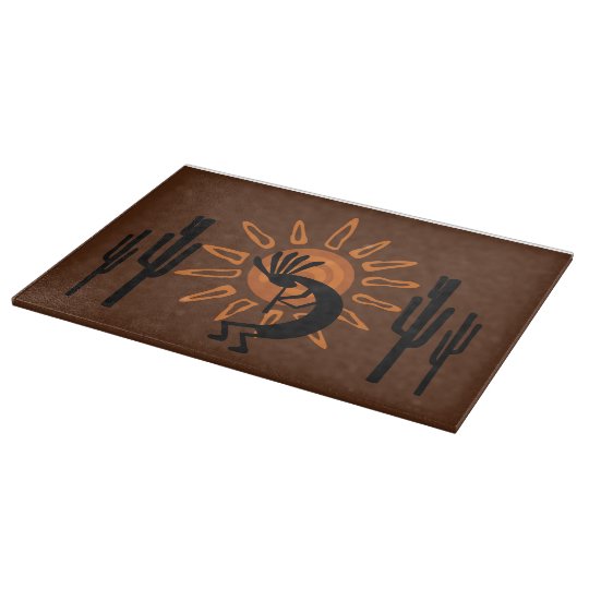 Southwest Kokopelli Desert Sun Glass Cutting Board