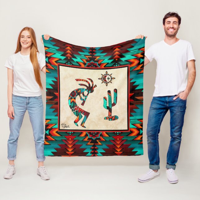Southwest Kokopelli Fleece Blanket (In Situ)