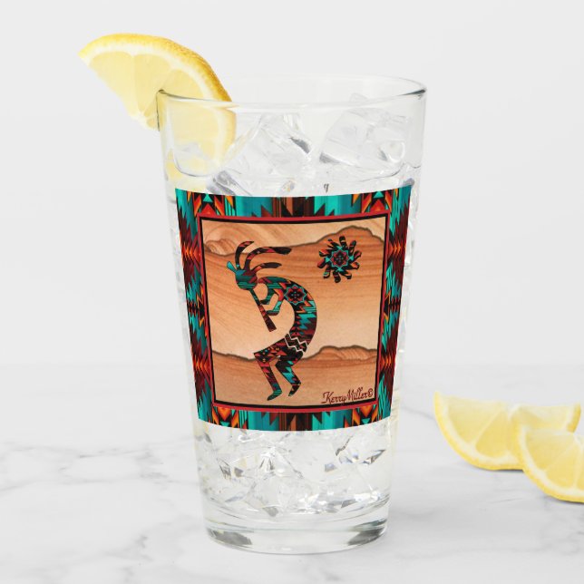 Southwest Kokopelli Glass Cup (Front Ice)