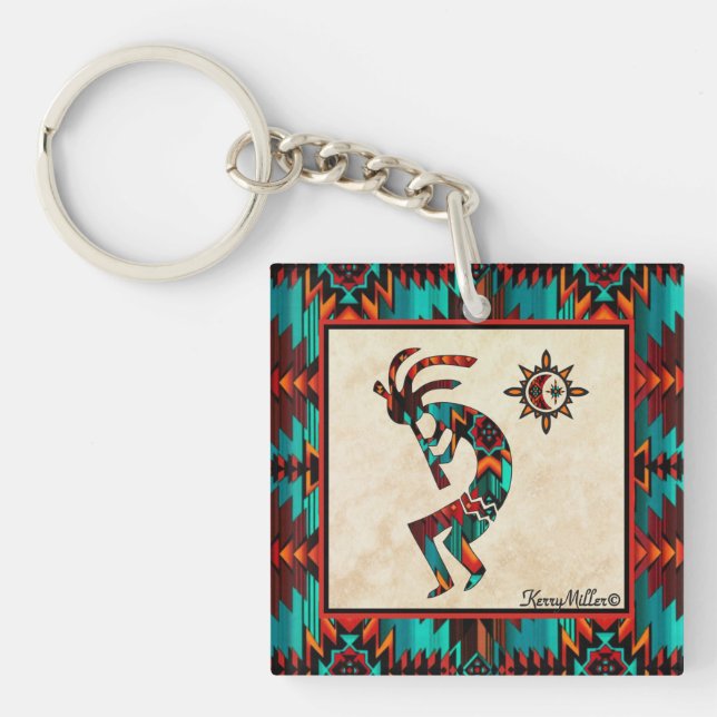Southwest Kokopelli  Keychain (Front)