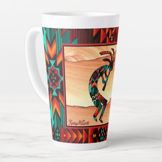 Southwest Kokopelli Latte Mug (Left Angle)