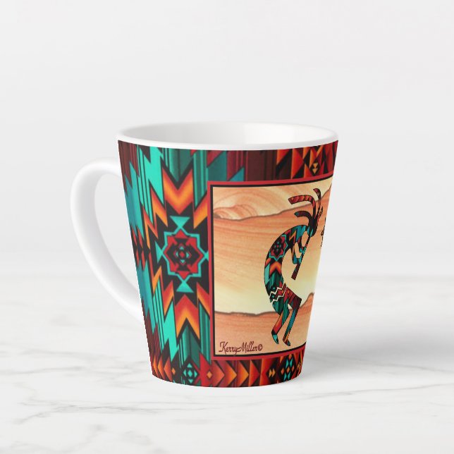 Southwest Kokopelli Latte Mug (Left Angle)