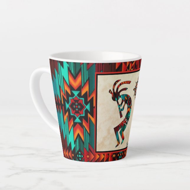 Southwest Kokopelli Latte Mug (Left Angle)