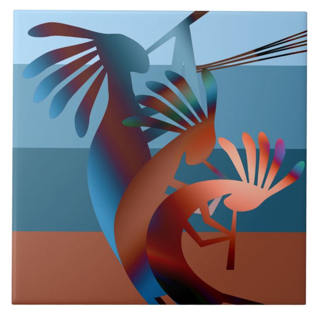 Southwest Kokopelli Music 2 Tile (Front)
