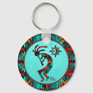 Southwest Kokopelli Playing Flute Keychain