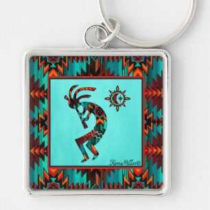 Southwest Kokopelli Playing Flute Keychain