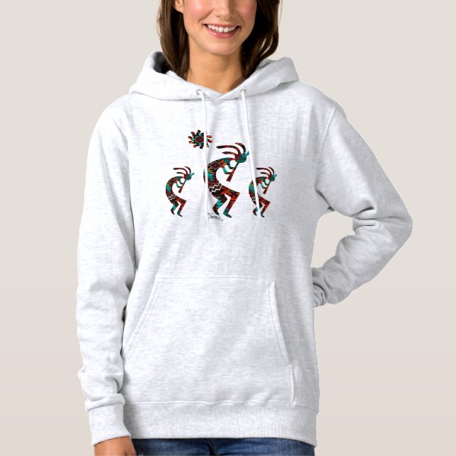 Southwest Kokopelli Playing The Flute T-Shirt Hoodie (Front)