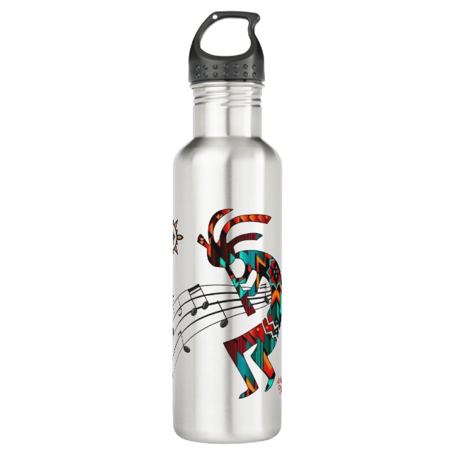 Southwest Kokopelli Stainless Steel Water Bottle (Front)