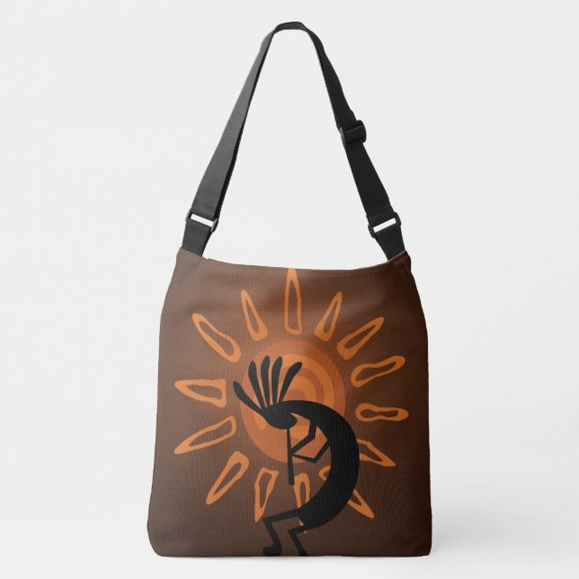 Southwest Kokopelli Sun Rustic A-O-P Cross Body Crossbody Bag (Front)