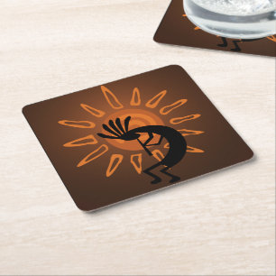 Southwest Kokopelli Sun Rustic Coasters