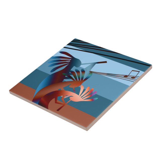 Southwest Kokopelli Sunset Music Tile (Side)