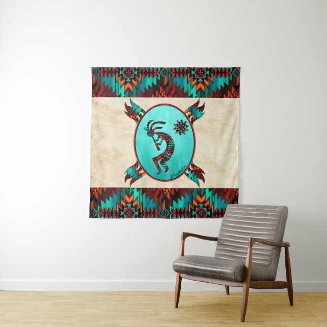 Southwest Kokopelli Tapestry (In Situ)
