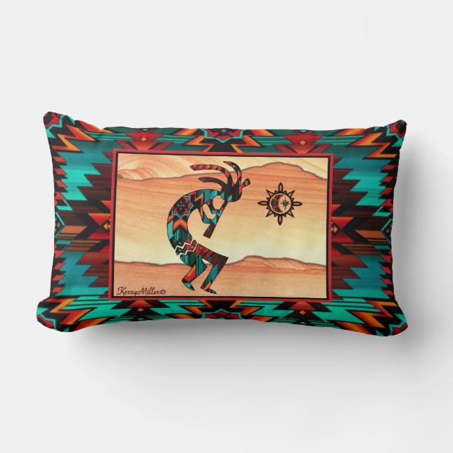 Southwest Kokopelli Throw Pillow (Front)
