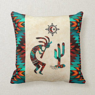 Southwest Kokopelli Throw Pillow